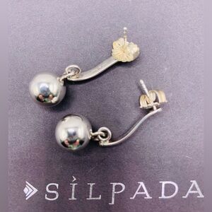 Silpada Sterling EXCLAMATION POINT Ball Post Earrings